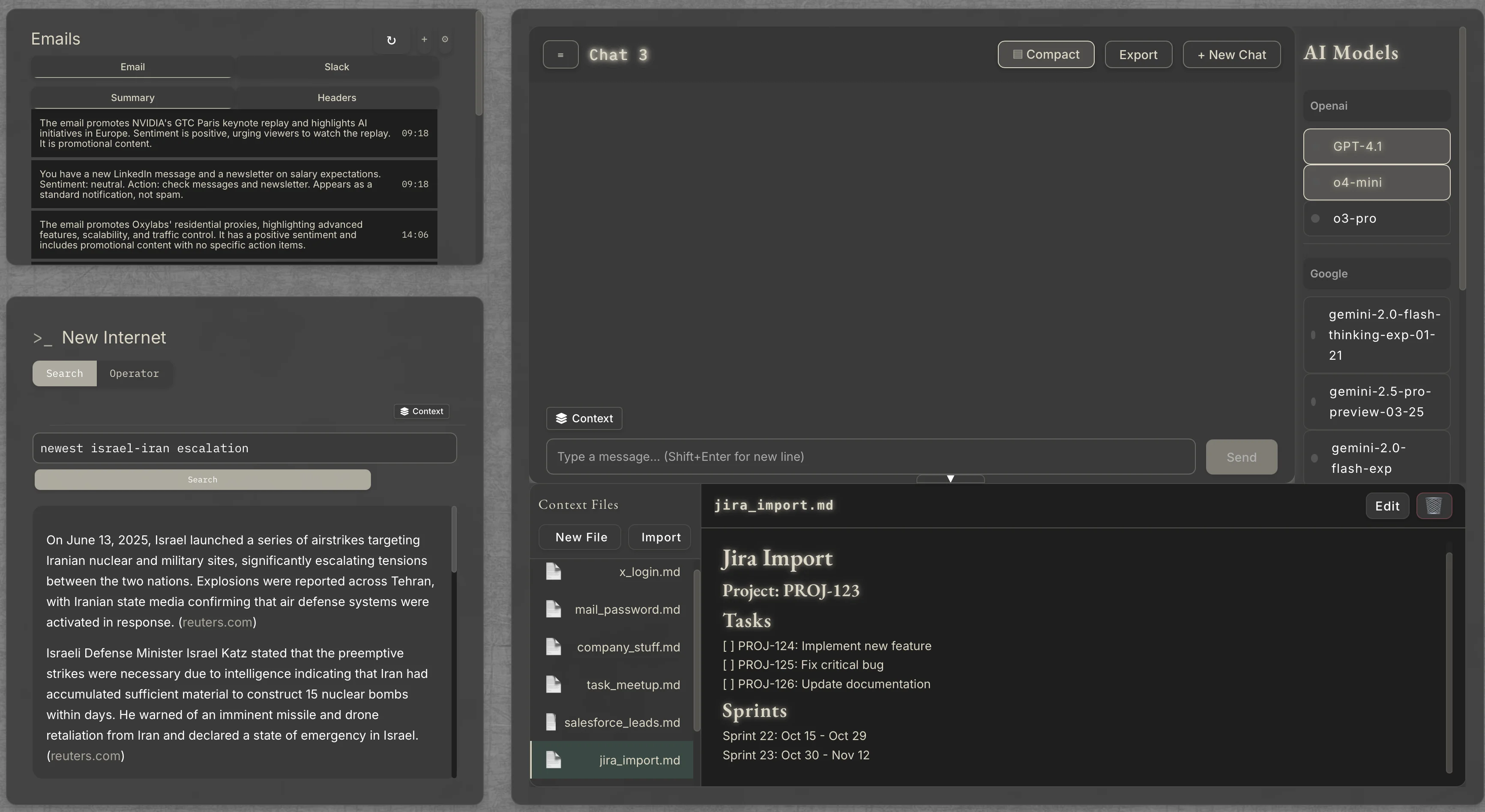Full application with context