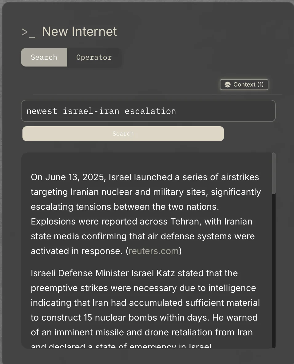 News/Search screenshot